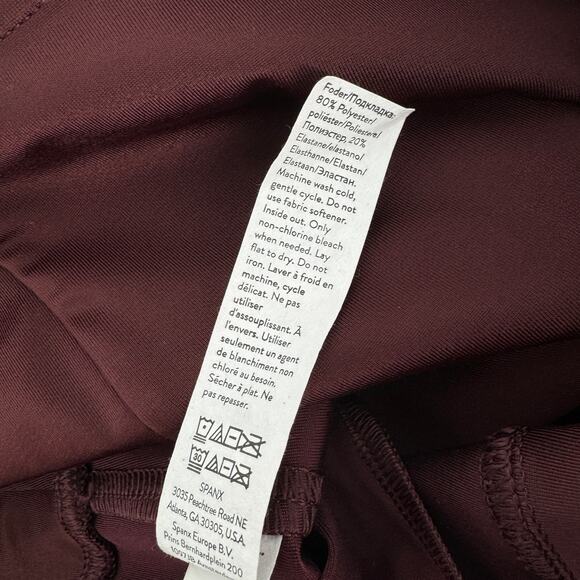 Spanx Patent Leather Leggings Burgundy Red High Shine Size Large - Picture 6 of 8